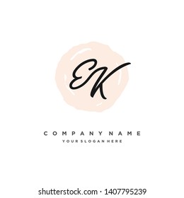 initials letter EK handwriting logo vector template