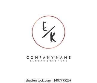 initials letter EK handwriting logo vector template