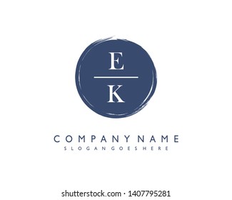 initials letter EK handwriting logo vector template