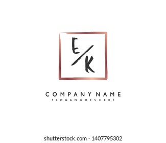 initials letter EK handwriting logo vector template
