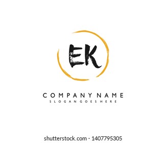 initials letter EK handwriting logo vector template