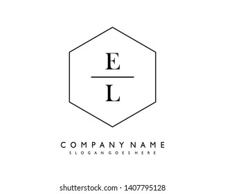 initials letter EL handwriting logo vector template