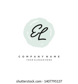initials letter EL handwriting logo vector template