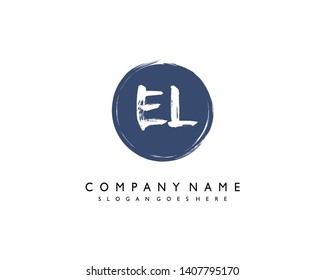 initials letter EL handwriting logo vector template