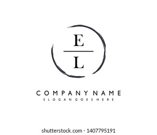 initials letter EL handwriting logo vector template