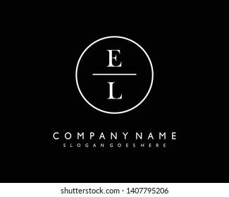 initials letter EL handwriting logo vector template