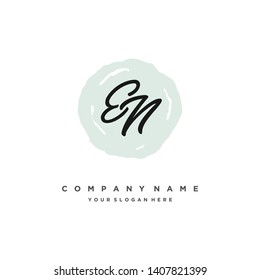 initials letter EN handwriting logo vector template