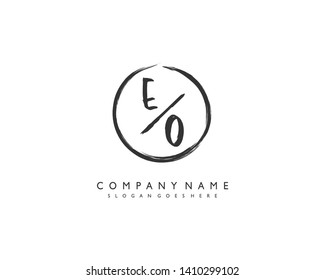 initials letter EO handwriting logo vector template