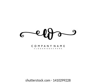 initials letter EO handwriting logo vector template