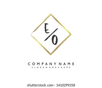 initials letter EO handwriting logo vector template