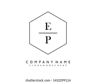 initials letter EP handwriting logo vector template