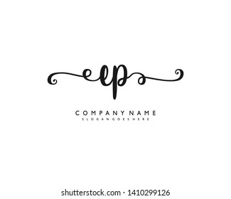 initials letter EP handwriting logo vector template