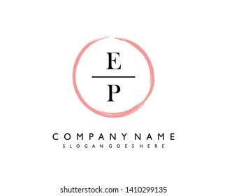 initials letter EP handwriting logo vector template