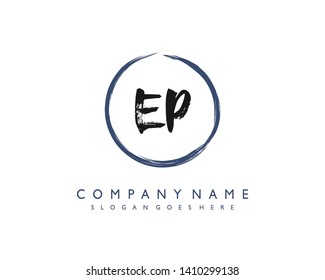 initials letter EP handwriting logo vector template