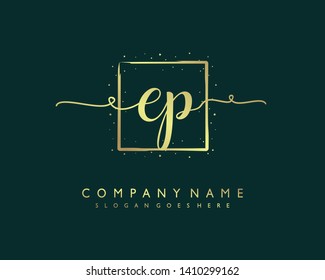 initials letter EP handwriting logo vector template