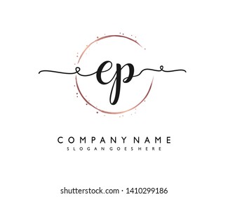 initials letter EP handwriting logo vector template