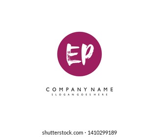 initials letter EP handwriting logo vector template
