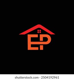 Initials letter EP or PE logo vector