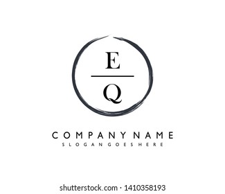 initials letter EQ handwriting logo vector template