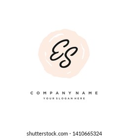 initials letter ES handwriting logo vector template