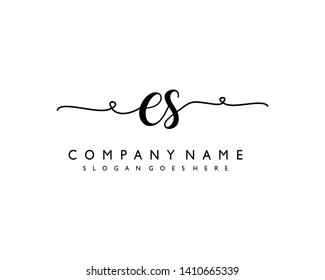 initials letter ES handwriting logo vector template