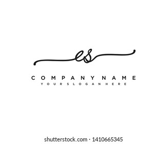initials letter ES handwriting logo vector template