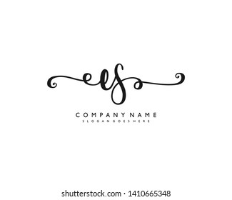 initials letter ES handwriting logo vector template