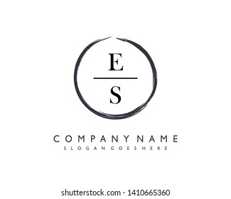 initials letter ES handwriting logo vector template