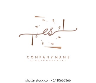 initials letter ES handwriting logo vector template