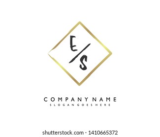 initials letter ES handwriting logo vector template