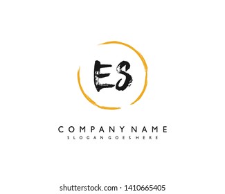 initials letter ES handwriting logo vector template