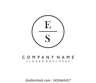 initials letter ES handwriting logo vector template