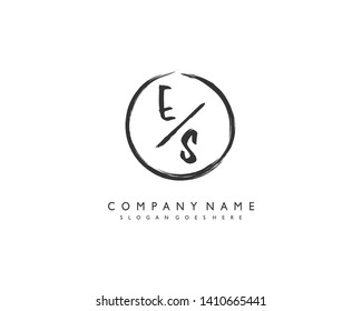 initials letter ES handwriting logo vector template
