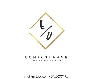 initials letter EV handwriting logo vector template