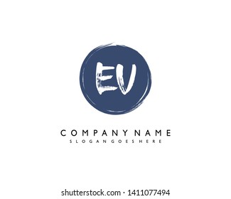 initials letter EV handwriting logo vector template