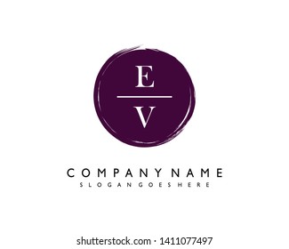 initials letter EV handwriting logo vector template