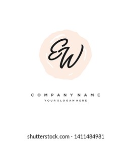 initials letter EW handwriting logo vector template