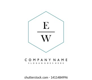 initials letter EW handwriting logo vector template