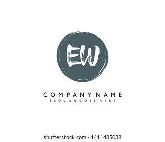 initials letter EW handwriting logo vector template