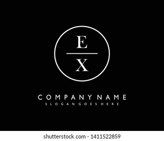 initials letter EX handwriting logo vector template