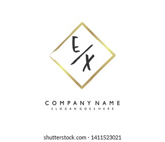 initials letter EX handwriting logo vector template