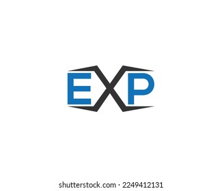 Initials Letter EXP Overlap Style Logo Concept. Modern Alphabet Font Vector Illustration.