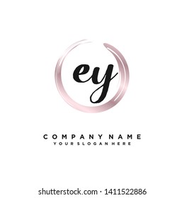 initials letter EY handwriting logo vector template