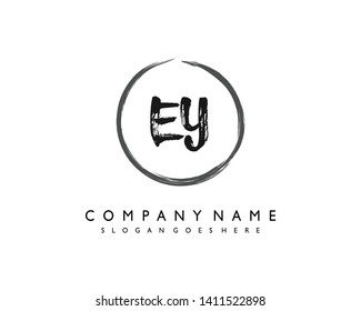 initials letter EY handwriting logo vector template