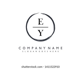 initials letter EY handwriting logo vector template