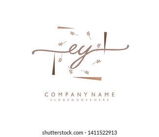 initials letter EY handwriting logo vector template