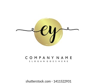 initials letter EY handwriting logo vector template