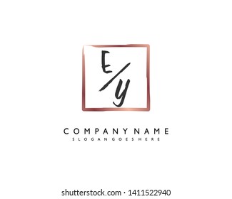 initials letter EY handwriting logo vector template