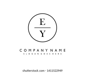 initials letter EY handwriting logo vector template