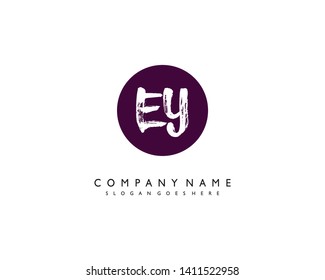 initials letter EY handwriting logo vector template